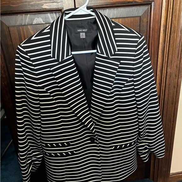 Nine West Monochrome Striped Jacket - Picture 1 of 8